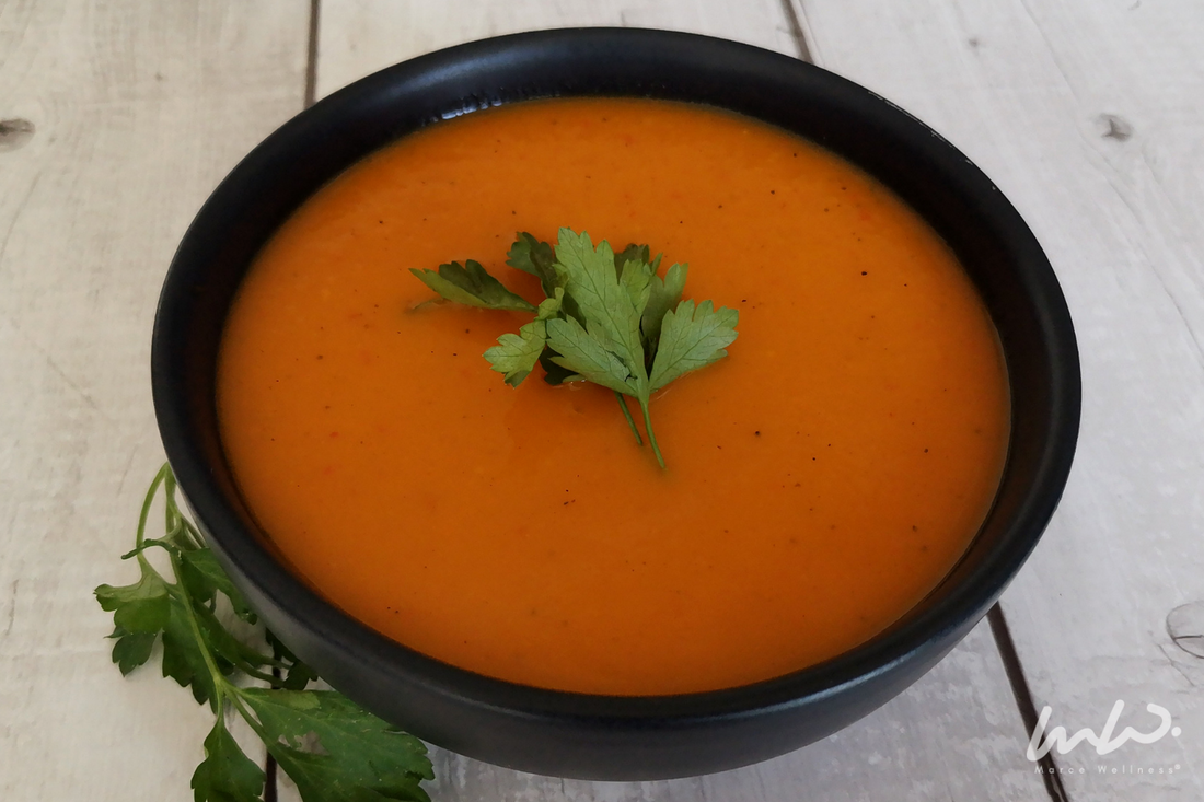 Sopa de zanahoria y pimiento rojo